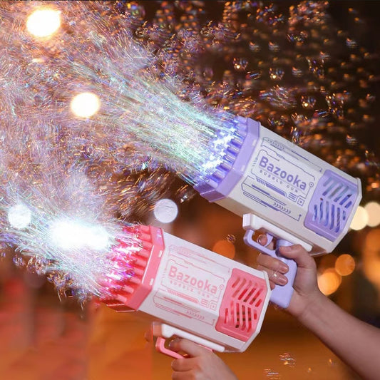 69 Holes Bubbles Machine Gun Shape Automatic Blower With Light