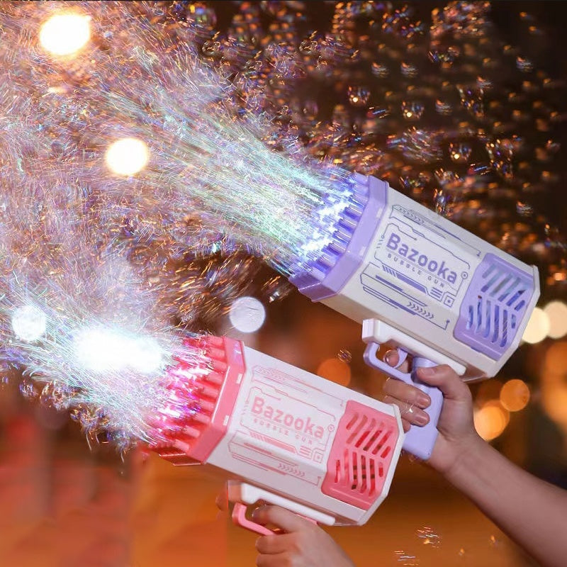 69 Holes Bubbles Machine Gun Shape Automatic Blower With Light