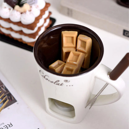 Chocolate Melting Fondue Mug Ceramic Butter Warmer