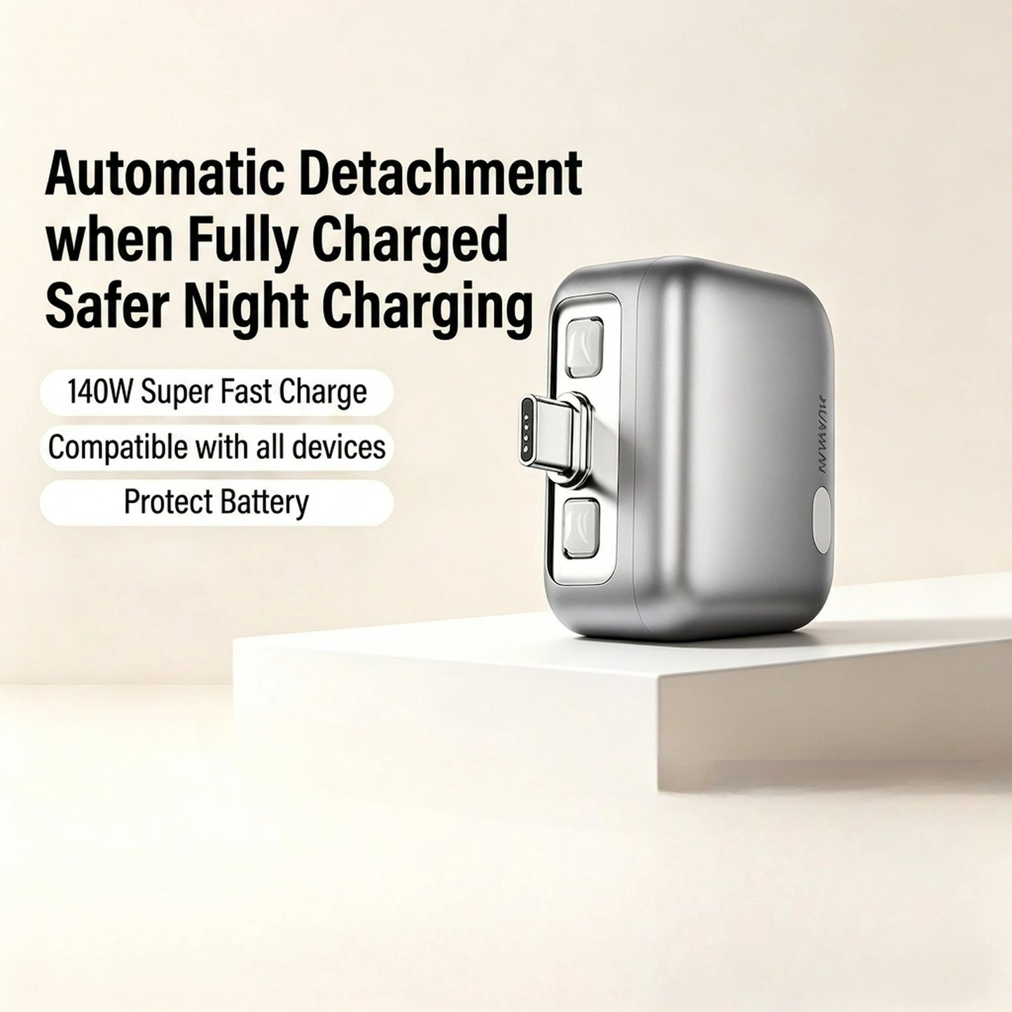 140W Fast Charger Auto Cuts Power Ejects Phone When Fully Charged