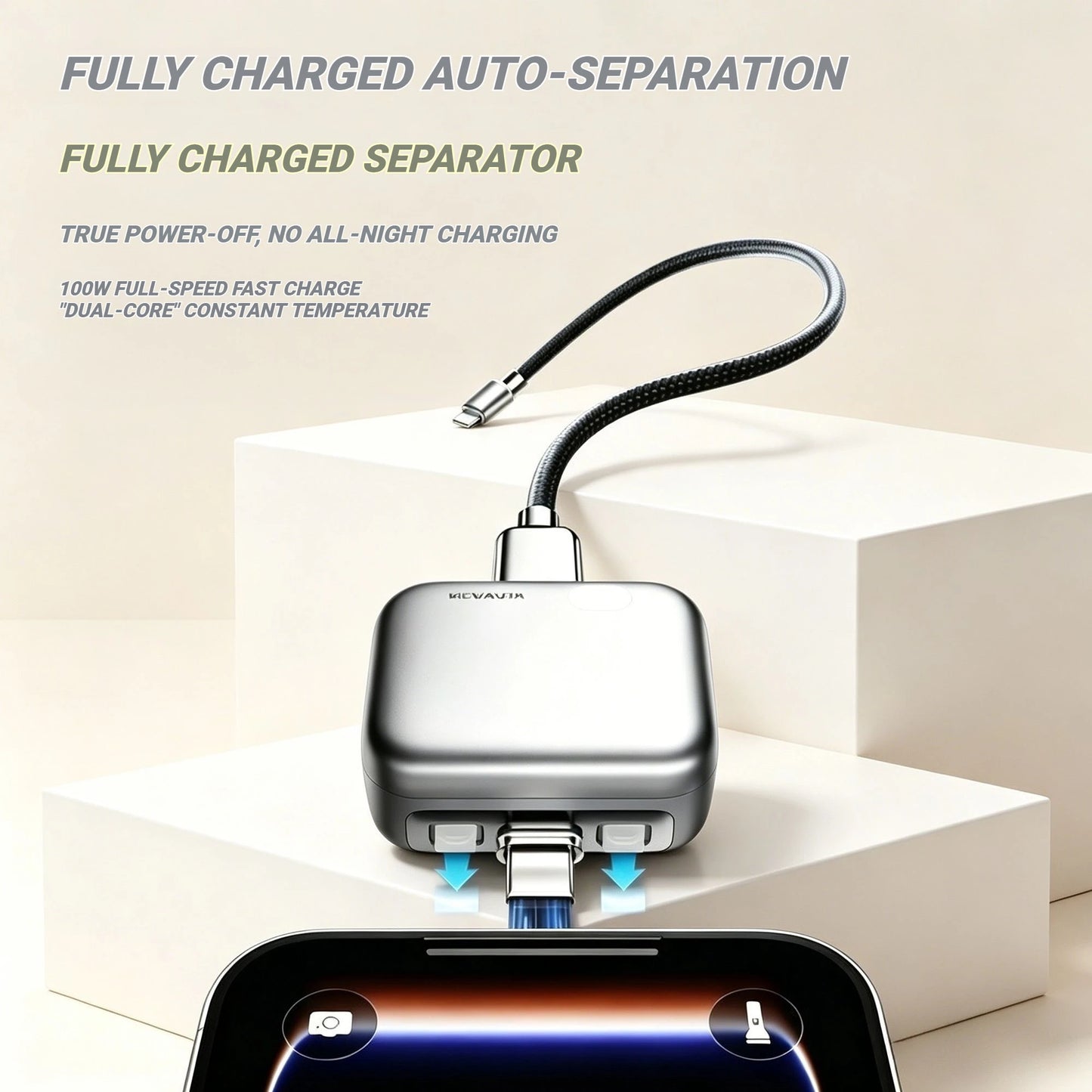 140W Fast Charger Auto Cuts Power Ejects Phone When Fully Charged