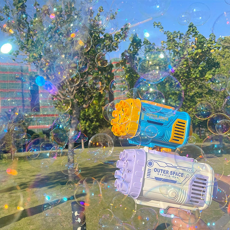 69 Holes Bubbles Machine Gun Shape Automatic Blower With Light