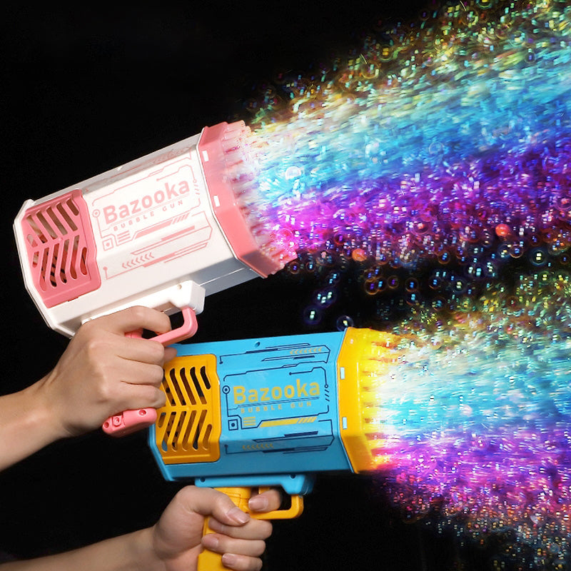 69 Holes Bubbles Machine Gun Shape Automatic Blower With Light