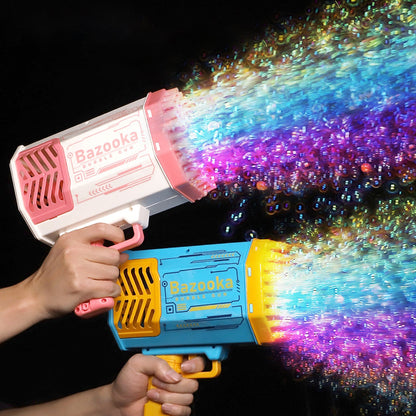 69 Holes Bubbles Machine Gun Shape Automatic Blower With Light
