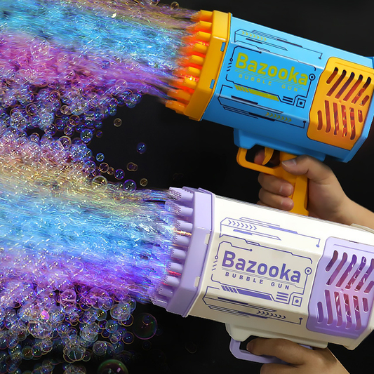 69 Holes Bubbles Machine Gun Shape Automatic Blower With Light