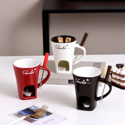 Chocolate Melting Fondue Mug Ceramic Butter Warmer